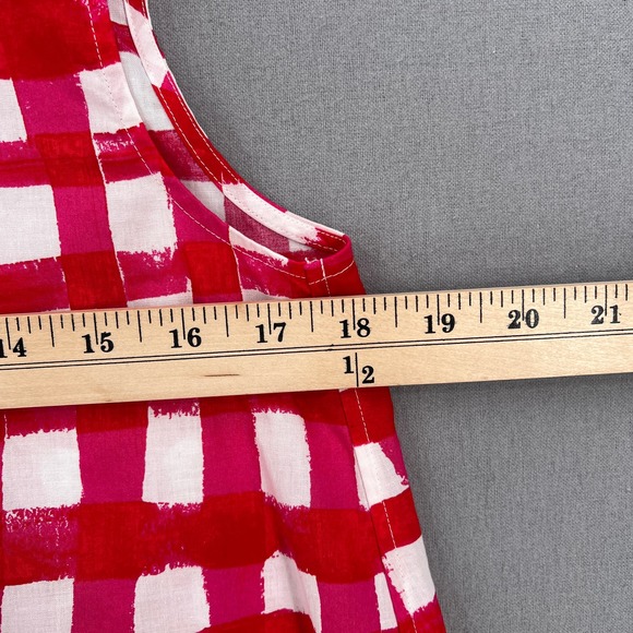 MARNI X UNIQLO Checked top Womens White Red Sleeveless Pleat Front Collared - Picture 14 of 16